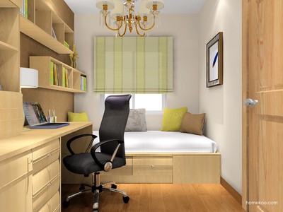 書房裝修效果圖_北美楓情家具書房效果圖C16443_尚品宅配